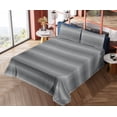 thumbnail image 4 of Ambesonne Geometric Fitted & Flat Sheet with Sham 3 Pcs Set, Monochrome Abstract Grey, Twin, Charcoal Grey Off White, 4 of 5