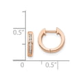 thumbnail image 2 of Real 14kt Rose Gold Polished Diamond Hinged Hoop Earrings; for Adults and Teens; for Women and Men, 2 of 2