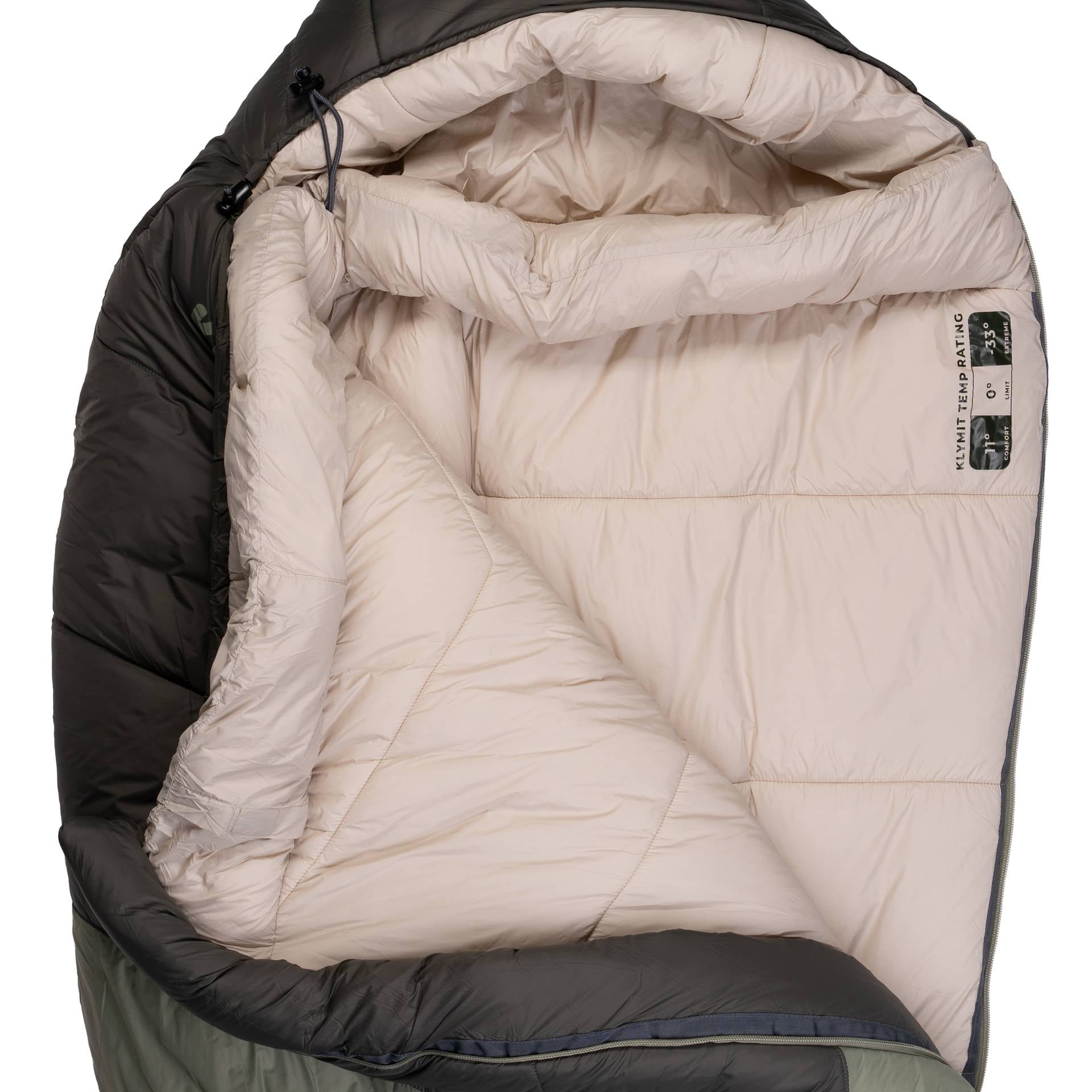 Klymit Sojourn Stretch 0 Degree Sleeping Bag, Insulated 4-Season Adjustable Mummy Bag for Camping & Backpacking, Large