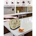 thumbnail image 4 of Boho Style Toaster Cover 4 Slice, Yellow White Flowers Bee Leaves Bread Maker Cover Toaster Dust Cover with Pockets, Dust-Proof Cover for Kitchen Small Appliance 12x11x8in, 4 of 5