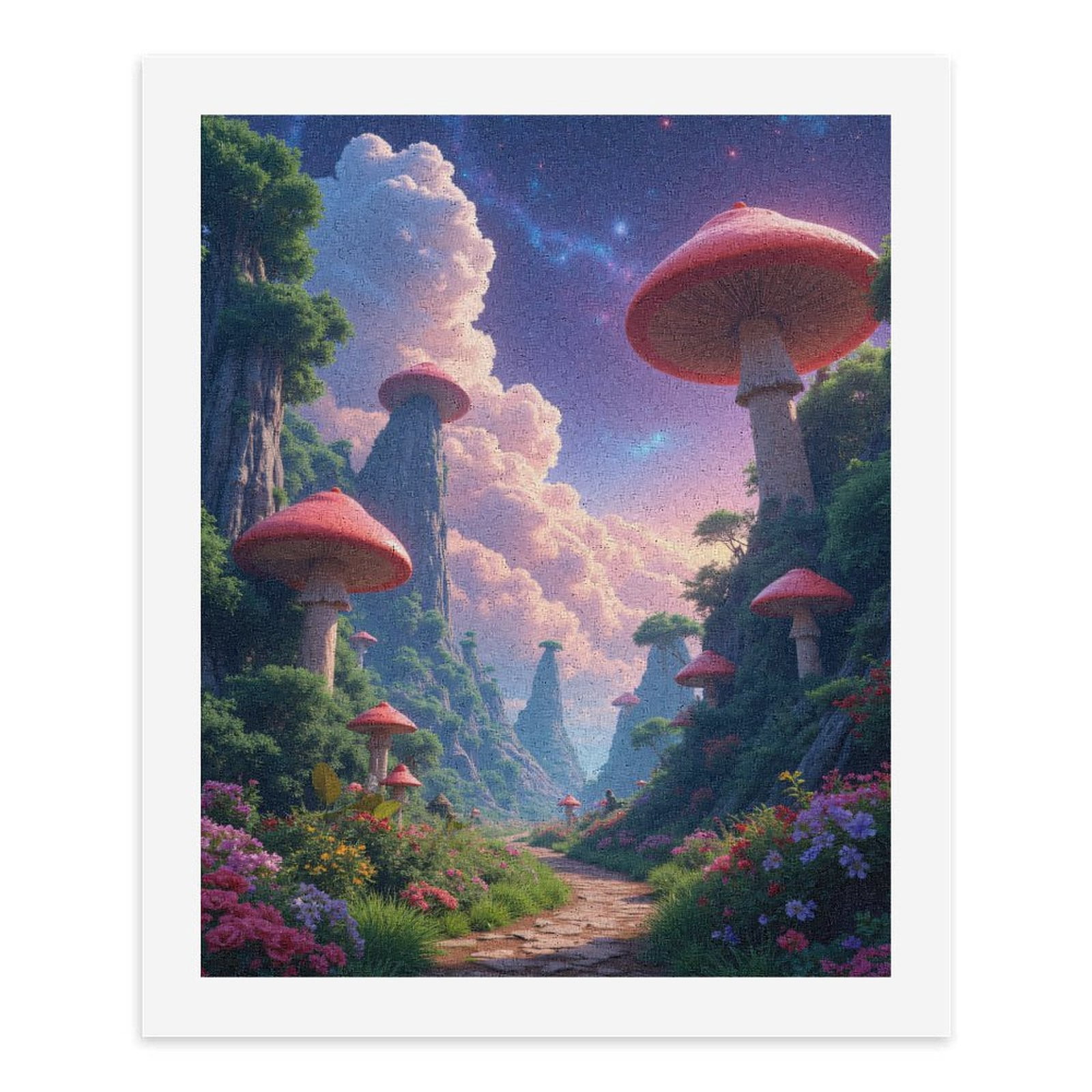 Paint by Numbers Kit for Adults, Whimsical Fantasy Mushroom Landscape Paint by Numbers, Easy Paint by Numbers Kit for Adults Beginner, DIY Adult Paint by Number Kits on Canvas, 12x16in Home Decor