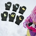 thumbnail image 5 of Cartoon Little Dinosaur Winter Gloves, Soft Thermal Knitting Kids Knitted Mittens for Traveling Cold Weather Snowboarding Skating Cycling, 5 of 10