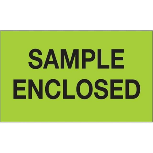 Tape Logic DL1214 3 x 5 in. - Sample Enclosed Fluorescent Green Labels - Roll of 500
