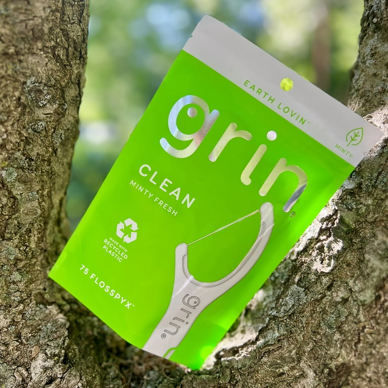 Grin Oral Care Flosspyx - 75 Ct Clean Minty Fresh Fine Floss for