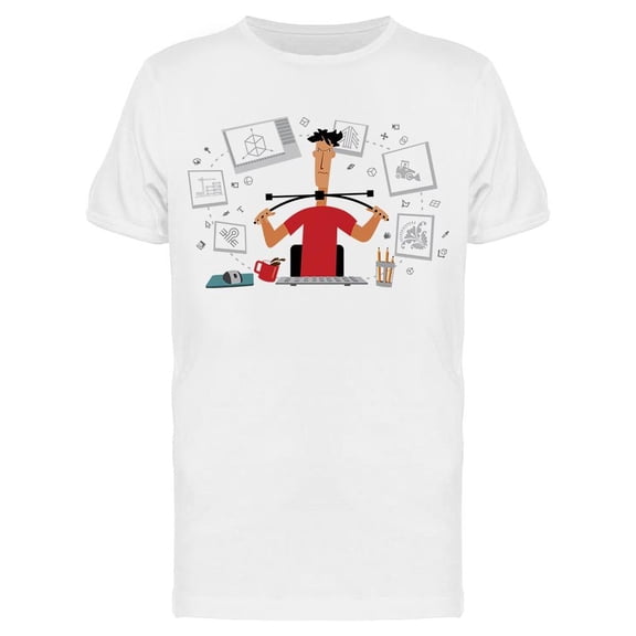 Designer Sitted In A Chair T-Shirt Men -Image by Shutterstock, Male Medium