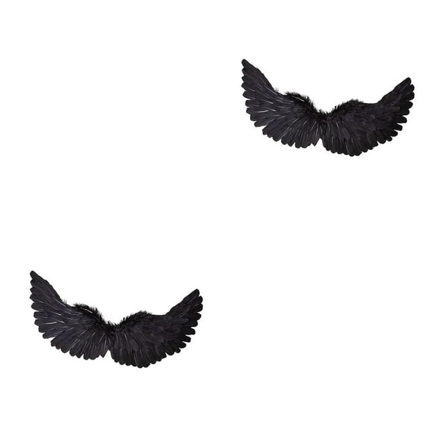 Shengyu Exquisite Craft And Realistic Appearance Wing Angel For Theme Party Fine Stitching Cosplay Black S 65cmx35cm 2Set