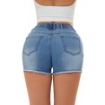 thumbnail image 4 of aPAY Jeans for Women  Hole Denim Shorts  Elastic Waist With tie Design Suitable for Daily Travel Regular Size, 4 of 7
