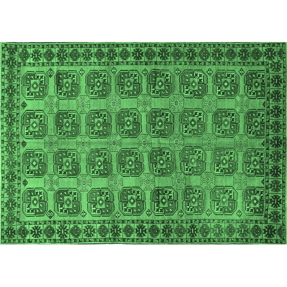 Ahgly Company Indoor Rectangle Southwestern Emerald Green Country Area Rugs, 5' x 7'
