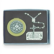 Girl Communion Rosary Necklace and Keepsake Box Gift Set