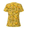 thumbnail image 4 of Naloa Yellow Limes Print T-Shirts Short Sleeve V Neck Tees for Women Fashion Tops Trendy Lightweight Soft Casual Summer Outfits Clothes, 4 of 5