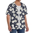 thumbnail image 2 of Sikiie Daisies Flowers Men's Wrinkle Free Untucked Cuban Shirt Business Casual Button Down Shirts Short Sleeve Shirt4X-Large, 2 of 5
