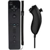 TekDeals Black Wireless Remote Wiimote & Nunchuck Controller Combo Set with Strap for Nintendo Wii/Wii U/Wii Mini Game