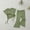 Green, variant on Amidoa Girls Summer Outfits 2 Piece Cute Short Sleeve Top and Casual Shorts Kids Clothing Sets Gray Size 12-18个months