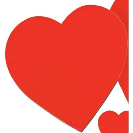 Pack of 36 Red Printed Valentine Heart Cutout Decorations 12"