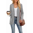thumbnail image 6 of WIHOLL Lightweight Cardigan for Women Long Sleeve Cardigans Fall Casual Open Front Tops with Pockets Grey, 6 of 9