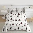 thumbnail image 2 of Homewish Kawaii Winter Reindeer Elk Queen Comforter Set, Cartoon Christmas Tree Bedding Sets, Snow Snowflake Reversible Bedding Comforter Set, Lightweight Room Decor, 3pcs, 2 of 8