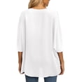 thumbnail image 6 of Women's V Neck Chiffon Blouses Batwing Short Sleeve Boho Embroidered Summer Casual Oversized Tops Shirts, 6 of 8