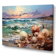 thumbnail image 2 of Designart "Seaside Clam Blend On The Shore" Beach Wall Art Living Room, 2 of 7