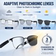 thumbnail image 4 of Genxenon Bluetooth Glasses with Photochromic Lenses for Men and Women,Voice Assistant,Hands-Free Calls,Silvery Metal Half Frame Unisex,Suitable for Meetings and Offices, 4 of 12