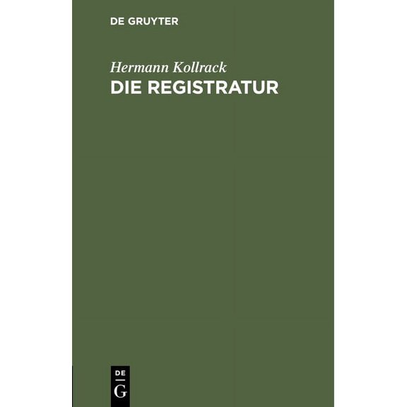 Die Registratur (Hardcover)