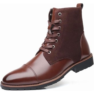 Aston Marc Mens Morken Lace-Up Faux Leather Chukka Boots  display picture 3