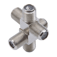 thumbnail image 1 of 3-way F-Type Coax Cable Splitter Combiner Female to 3 Female,silver, 1 of 7