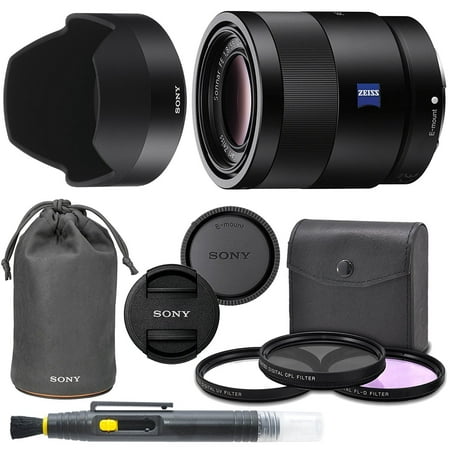 Sony Sonnar T FE 55mm f/1.8 ZA Full Frame Lens with AOM Pro Kit. Includes: UV Filter, Circular Polarizing Filter, Fluorescent Day Filter, Sony Lens Hood, Front & Rear Caps - International