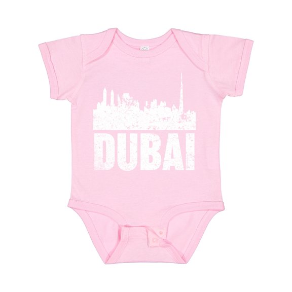 Inktastic Dubai City Skyline with Grunge Boys or Girls Baby Bodysuit