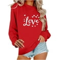 thumbnail image 2 of Plus Size Women's Valentine's Day Printed Casual Loose Fit Long Sleeve Round Neck Sweatshirt, 2 of 7