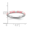 thumbnail image 4 of Sterling Silver Pink Enamel Heart Ring, 4 of 5