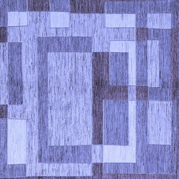 Ahgly Company Indoor Square Abstract Blue Modern Area Rugs, 7' Square