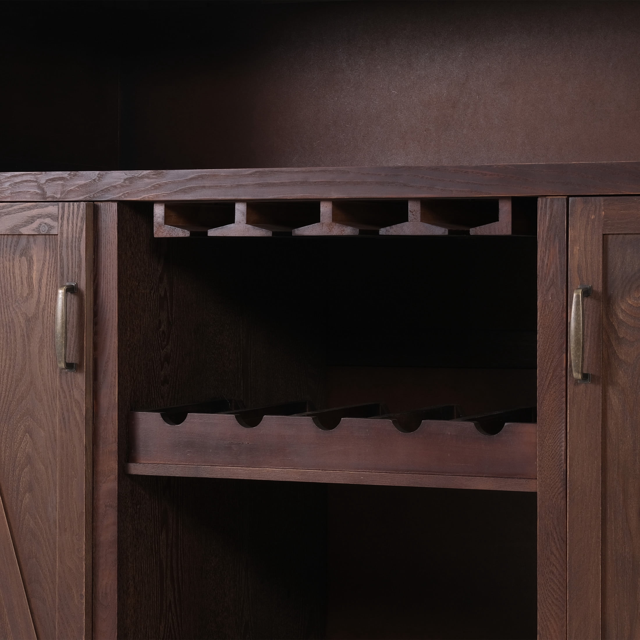 Christopher Knight Home 41.35" Bar Cabinet with Wine Rack and Glass Holder, Antique Brown