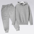 thumbnail image 2 of larppty Kids 2pc Jogging Sets Oversized Pullover Hoodies and Joggers Sweatpants Fall Outfits Boys Girls School Cotton Clothes(Light Gray,5-6 Years), 2 of 7