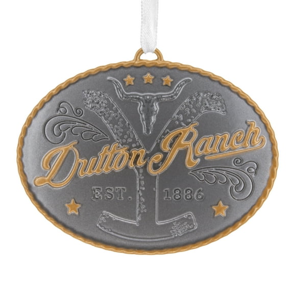 Hallmark Yellowstone Dutton Ranch Belt Buckle Christmas Ornament, Metal, 1 Count