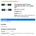 thumbnail image 2 of Front Sway Bar Link Kit 2 Piece - Compatible with 2006 - 2011 Cadillac DTS 2007 2008 2009 2010, 2 of 2