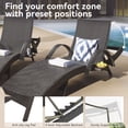 thumbnail image 5 of Patio Chaise Lounge Set of 2, 80'' Heavy Duty Wicker Recliners with Ergonomic Wave Design, Galvanized Steel Frame & Hidden Side Table, All-Weather Sunbathing Chairs for Beach, Pool, 5 of 12