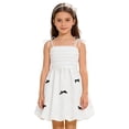 thumbnail image 4 of IBTOM CASTLE Girls' Bow Spaghetti Strap Dress - Adjustable A-Line Bubble Hem Party Dress for Summer Birthday Party School White, 4 of 7