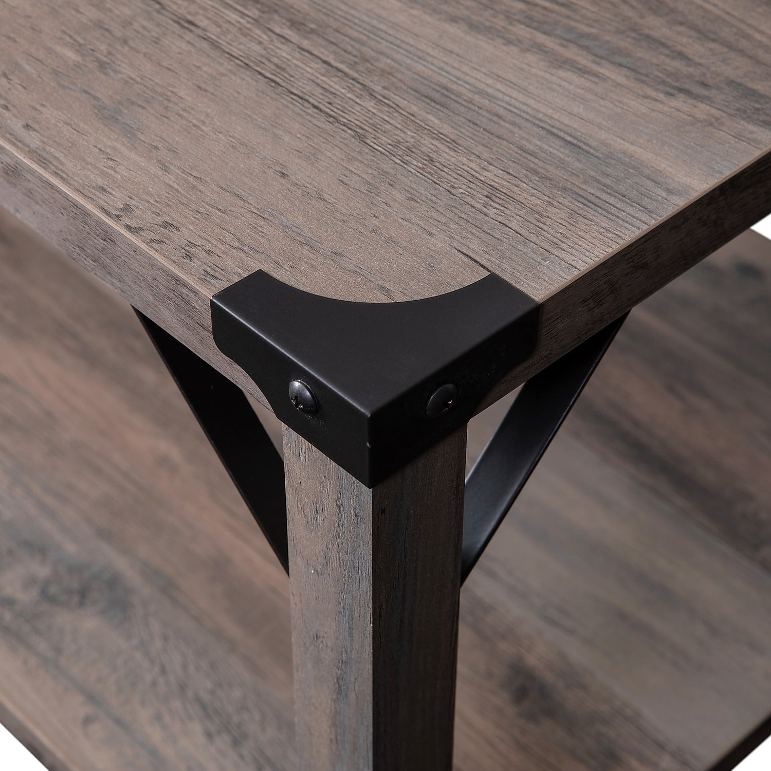 Gray Wash 2 Tier Coffee Table