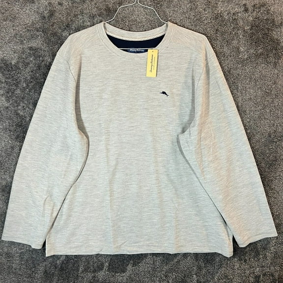 Tommy Bahama Men‚ 2-Piece Relaxed Fit Lounge Set, Gray/Dark Blue, Size XXL