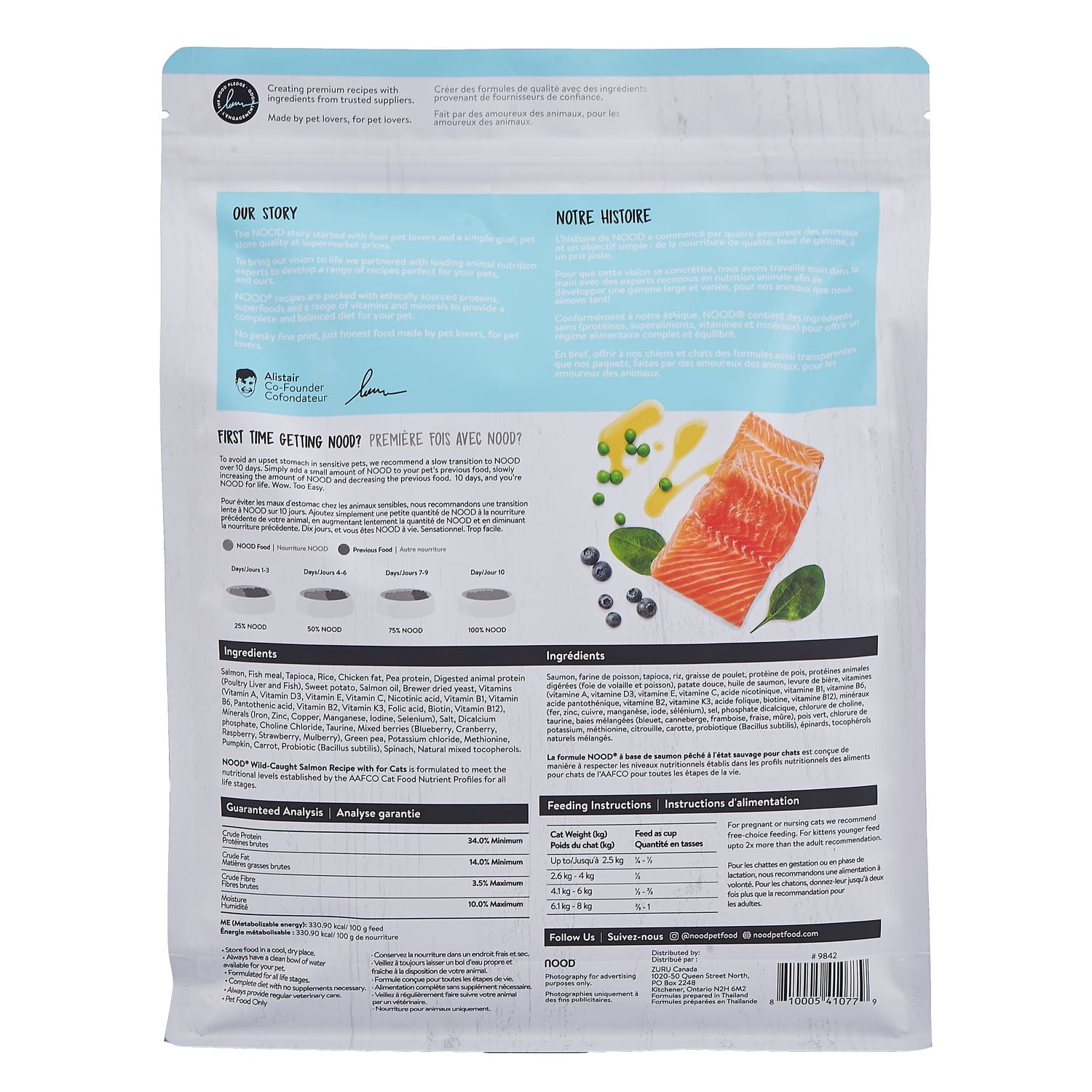 NOOD Wild-Caught Salmon Cat Food with Probiotics 1.5kg