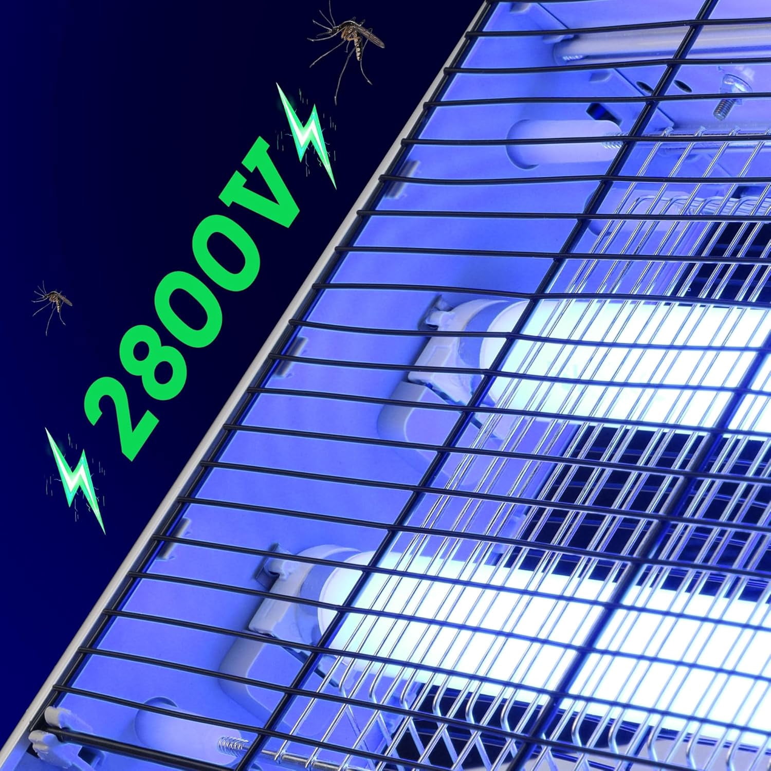 Electric Bug Zapper, Aluminium Indoor Insect Killer for Mosquito, Bug, Fly with Powerful 2800V Grid 20W Bulbs