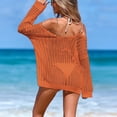thumbnail image 7 of AGWOLF Crochet Cover Ups for Women Knit Hollow Out Swim Cover Up Off the Shoulder Long Sleeve Bathing Suit Coverups Summer Beach Outfits, 7 of 7