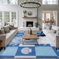 thumbnail image 3 of Large Area Rugs for Living Room Bedroom, Funny Panda 8'x10' Rug Washable Carpet Runner Indoor Outdoor, Cute Art Modern Lovely Animals on Showering Blue Non Slip Floor Mats Rug for Kitchen, Patio, 3 of 8