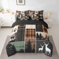 thumbnail image 2 of Homewish Jungle Animal Mbear 7pcs Bedding Comforter Set,Old Barn Door Queen Bedding Sets,Brown Beige Green Queen Sheet Sets For Boys Teens,Luxury Bedroom Decor Reversible, 2 of 8