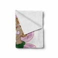 thumbnail image 2 of Mermaid Soft Flannel Fleece Throw Blanket, Little Mermaid with Blonde Hair Playing Harp Fairy Tale Romance Art Illustration, Cozy Plush for Indoor and Outdoor Use, 60" x 80", Pink Green, by Ambesonne, 2 of 6