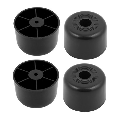 4pcs 60mmx40mm Round Shaped Cabinet Sofa Leg Feet Black Plastic