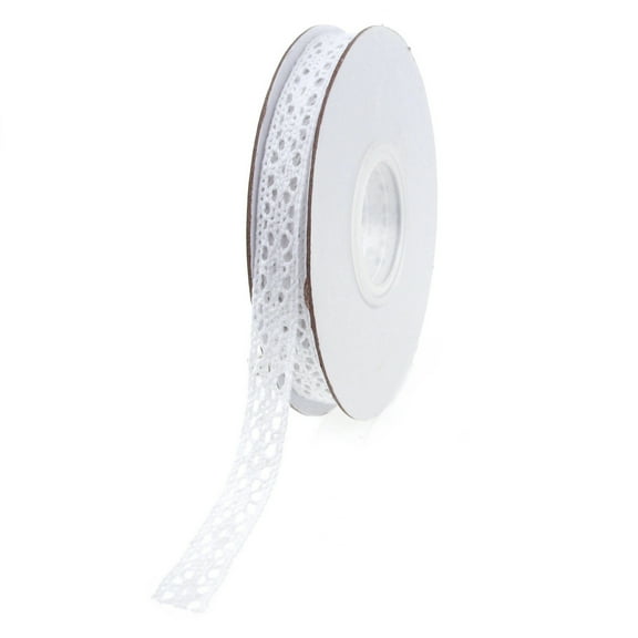 Crochet Trim Ribbon, 1/2-inch, 10-Yard (White)