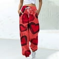 thumbnail image 2 of miqiqism Clearance Woman Cute Heart Sweatpant High Waisted Drawstring Pants Fashion Joggy Trousers Lady Casual Yoga Lightweight Pant with Pockets 2025 Trendy Valentines,05_Multicolor,Large, 2 of 5