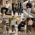 thumbnail image 3 of CLOISE Sweatpants Men 3 Pack Big and Tall Athletic Baggy Straight Leg Pants Drawstring Elastic Waist Lounge Trousers with Pockets XL, 3 of 13