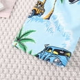 thumbnail image 5 of Weebloom Baby Boys Summer Clothes Set Tropical Print Short Sleeve Button Down Shirt Swim Shorts Casual Beach for Holiday Beach Outfit Set 0-4 Years, 5 of 9